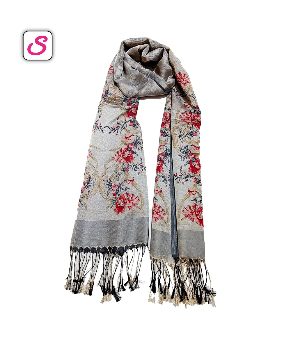 Elegance 4D Print Stone Hijab (Pastel Grey) SonariBD 10657 (10)